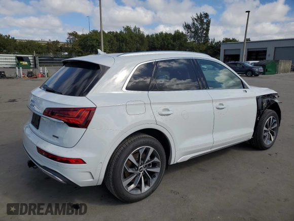 2021 Audi Q5 Prestige with VIN WA1CAAFY3M2112938, listed as a Copart auction lot 42350955 with 33,102 mi miles and Salvage Title. Bid and sale history available at carsss.com. Image 3.