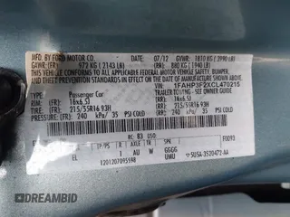 2012 Ford Focus SE with VIN 1FAHP3F2XCL470215, listed as a IAAI auction lot 41094147 with 139,653 mi miles and . Bid and sale history available at DreamBid. Image 9.