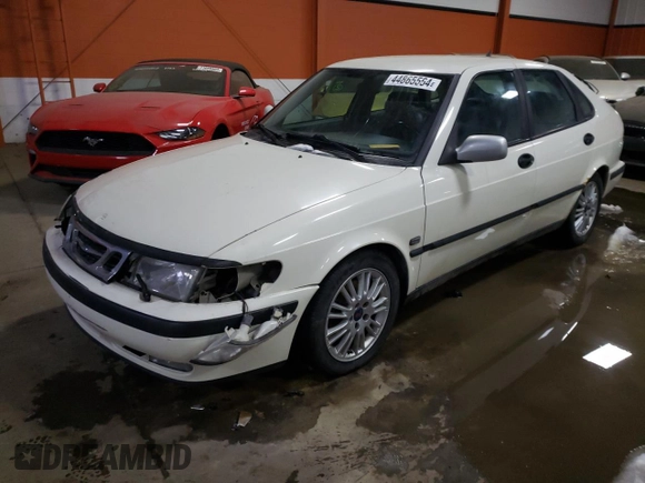 2002 Saab 9-3 with VIN YS3DD58H622022226, listed as a Copart auction lot 44865564 with 184,296 mi miles and Salvage Title. Bid and sale history available at carsss.com. Image 1.