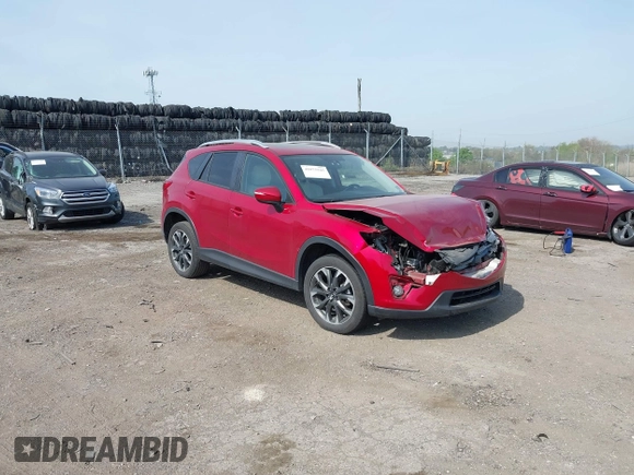 2016 Mazda CX-5 Grand Touring with VIN JM3KE4DY9G0850583, listed as a IAAI auction lot 42075545 with 92,789 mi miles and . Bid and sale history available at carsss.com. Image 1.