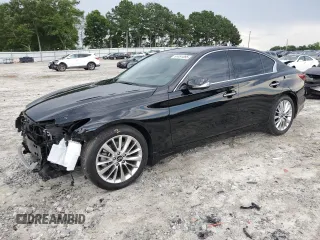 2021 Infiniti Q50 Luxe with VIN JN1EV7BP5MM703413, listed as a Copart auction lot 61491095 with 19,753 mi miles and Salvage title. Bid and sale history available at DreamBid. Image 1.