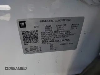 2019 GMC Acadia SLT with VIN 1GKKNMLS5KZ212989, listed as a IAAI auction lot 41839415 with 131,876 mi miles. Bid and sale history available at carsss.com. Image 9.