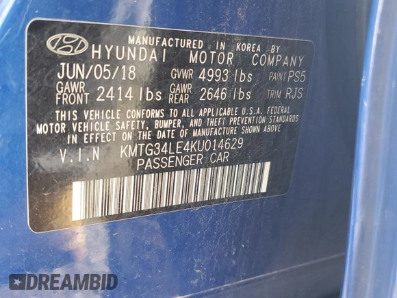 2019 Genesis G70 Advanced с VIN KMTG34LE4KU014629, выставлен на аукционе Copart как лот 63456695 с пробегом 45 662 миль миль и Списание • Salvage title. История ставок и продаж доступна на DreamBid. Изображение 13.