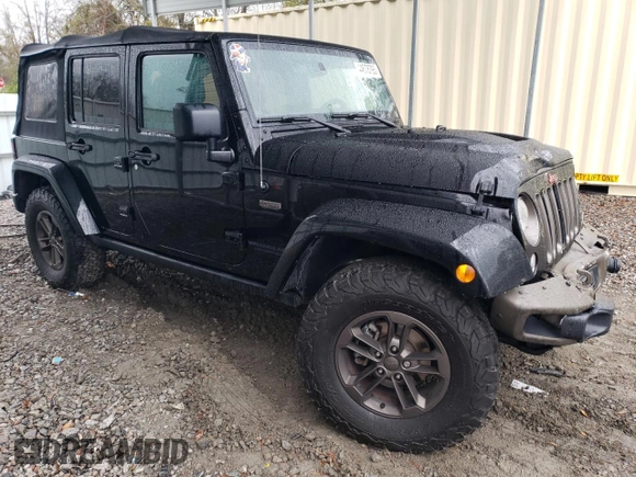 2016 Jeep Wrangler Unlimited 75th Anniversary with VIN 1C4BJWEG2GL221624, listed as a Copart auction lot 44678795 with 50,314 mi miles and Salvage Title. Bid and sale history available at carsss.com. Image 4.