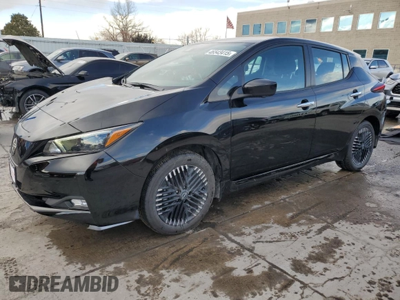 2025 Nissan LEAF SV Plus with VIN 1N4CZ1CV5SC563701, listed as a Copart auction lot 46543415 with 956 mi miles and Salvage Title. Bid and sale history available at carsss.com. Image 1.