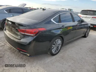 2017 Genesis G80 3.8L with VIN KMHGN4JE6HU189545, listed as a Copart auction lot 76204354 with 0 mi miles and Salvage Title. Bid and sale history available at carsss.com. Image 3.