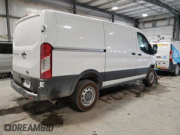 2024 Ford Transit Cargo with VIN 1FTBR1Y88RKB38322, listed as a Copart auction lot 45318395 with 1,168 mi miles and Salvage Title. Bid and sale history available at DreamBid. Image 3.