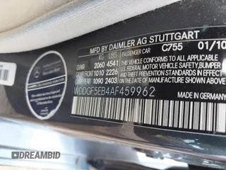 2010 Mercedes-Benz C 300 Sport z VIN WDDGF5EB4AF459962, wystawiony jako IAAI lot #42572621 z przebiegiem 229 948 mil mil oraz . Historia ofert i sprzedaży dostępna na DreamBid. Obrazek 9.