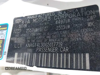 2016 Kia Optima LX with VIN KNAGT4L30G5117719, listed as a IAAI auction lot 42449051 with 122,597 mi miles and . Bid and sale history available at DreamBid. Image 9.
