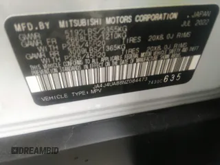 2022 Mitsubishi Outlander SE with VIN JA4J4UA88NZ084473, listed as a IAAI auction lot 40877218 with 23,975 mi miles. Bid and sale history available at carsss.com. Image 9.