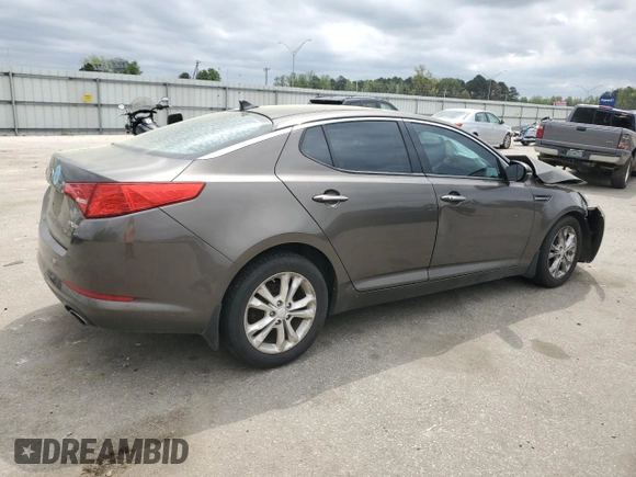 2013 Kia Optima EX with VIN 5XXGN4A70DG147491, listed as a Copart auction lot 51380185 with 0 mi miles and Salvage Title. Bid and sale history available at carsss.com. Image 3.