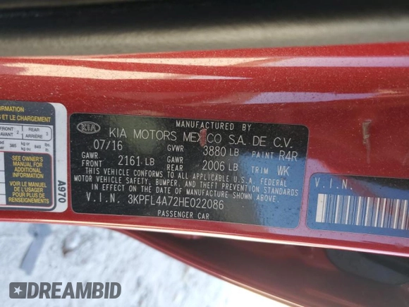 2017 Kia Forte LX with VIN 3KPFL4A72HE022086, listed as a Copart auction lot 47270075 with 157,690 mi miles and Salvage Title. Bid and sale history available at carsss.com. Image 13.