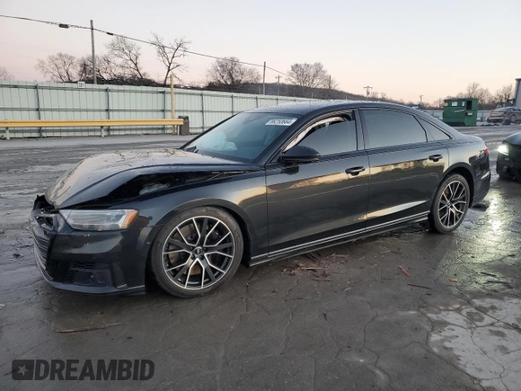 2020 Audi A8 L with VIN WAU8EAF82LN004241, listed as a Copart auction lot 86250664 with 0 mi miles and Salvage Title. Bid and sale history available at carsss.com. Image 1.