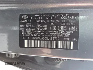 2016 Hyundai Tucson Limited z VIN KM8J3CA20GU166739, wystawiony jako Copart lot #57788505 z przebiegiem 88 280 mil mil oraz Czysty tytuł • Clean title. Historia ofert i sprzedaży dostępna na DreamBid. Obrazek 14.
