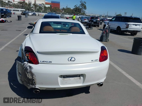 2004 Lexus SC with VIN JTHFN48Y740055529, listed as a IAAI auction lot 41916496 with 79,712 mi miles. Bid and sale history available at carsss.com. Image 16.