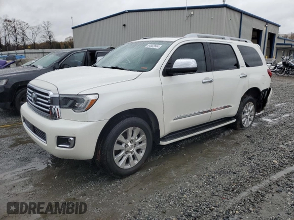 2019 Toyota Sequoia Platinum with VIN 5TDDY5G11KS168154, listed as a Copart auction lot 84562834 with 80,463 mi miles and Salvage Title. Bid and sale history available at carsss.com. Image 1.