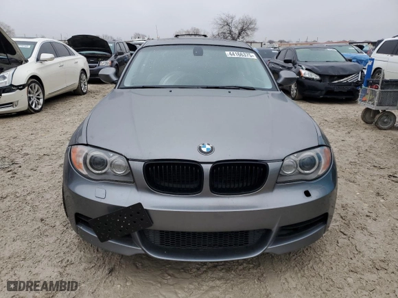 2011 BMW 1 Series 135i with VIN WBAUC9C56BVM09594, listed as a Copart auction lot 44166375 with 0 mi miles and Salvage Title. Bid and sale history available at carsss.com. Image 5.