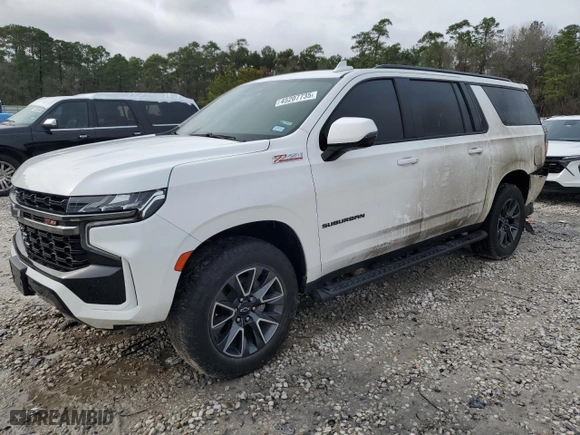 2022 Chevrolet Suburban Z71 with VIN 1GNSKDKD2NR123609, listed as a Copart auction lot 45207735 with 0 mi miles and Non Repairable. Bid and sale history available at carsss.com. Image 1.