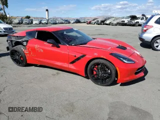 2015 Chevrolet Corvette 2LT with VIN 1G1YD2D74F5117885, listed as a Copart auction lot 75865884 with 54,008 mi miles and Salvage Title. Bid and sale history available at carsss.com. Image 4.