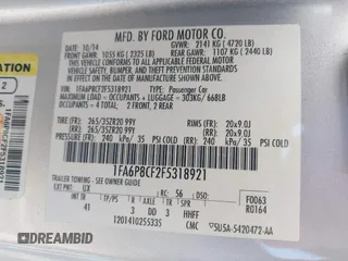 2015 Ford Mustang GT with VIN 1FA6P8CF2F5318921, listed as a IAAI auction lot 42107323 with 61,176 mi miles and . Bid and sale history available at carsss.com. Image 9.
