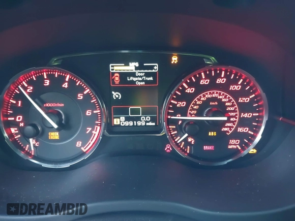 2015 Subaru WRX with VIN JF1VA1A60F9831858, listed as a IAAI auction lot 41360764 with 99,199 mi miles. Bid and sale history available at carsss.com. Image 7.