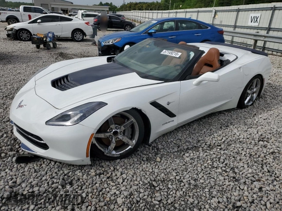 2015 Chevrolet Corvette 2LT with VIN 1G1YD3D7XF5104001, listed as a Copart auction lot 57149215 with Not provided miles and Salvage title. Bid and sale history available at DreamBid. Image 1.