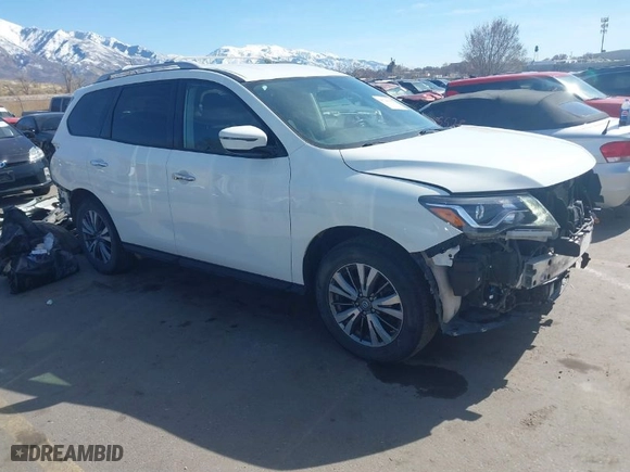 2018 Nissan Pathfinder SV with VIN 5N1DR2MM7JC635096, listed as a IAAI auction lot 41744307 with 76,030 mi miles. Bid and sale history available at carsss.com. Image 1.