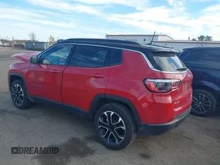 2023 Jeep Compass (RED) Edition with VIN 3C4NJDCN9PT551512, listed as a IAAI auction lot 40638010 with 28,096 mi miles and . Bid and sale history available at carsss.com. Image 3.
