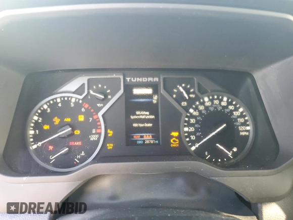 2022 Toyota Tundra 2WD SR5 with VIN 5TFLA5AB1NX004886, listed as a Copart auction lot 73711744 with 28,781 mi miles and Non Repairable. Bid and sale history available at carsss.com. Image 9.