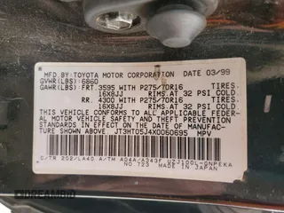 1999 Toyota Land Cruiser with VIN JT3HT05J4X0060695, listed as a Copart auction lot 75541434 with 282,651 mi miles and Salvage Title. Bid and sale history available at carsss.com. Image 13.