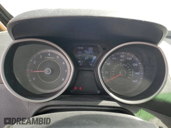 2013 Hyundai Elantra Limited with VIN KMHDH4AE4DU690826, listed as a Copart auction lot 55066595 with 75,059 mi miles and Salvage Title. Bid and sale history available at DreamBid. Image 9.