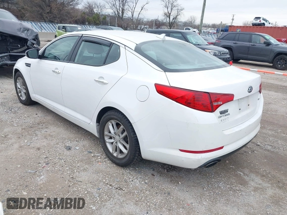 2013 Kia Optima LX with VIN KNAGM4A76D5379047, listed as a IAAI auction lot 41973373 with 135,454 mi miles. Bid and sale history available at carsss.com. Image 3.