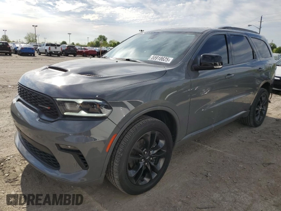 2021 Dodge Durango GT with VIN 1C4RDJDG1MC751671, listed as a Copart auction lot 55918625 with 49,208 mi miles and Salvage title. Bid and sale history available at DreamBid. Image 1.