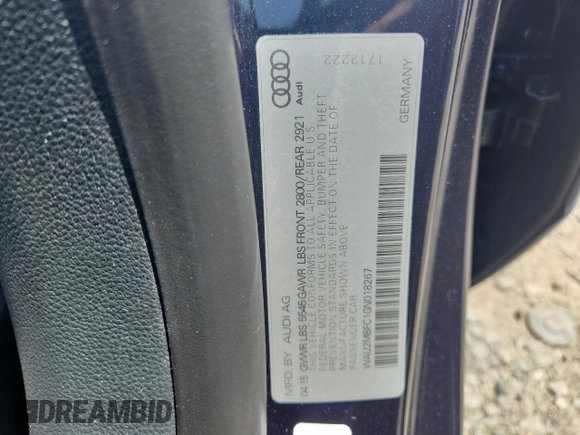 2016 Audi A7 z VIN WAU2MBFC1GN018267, wystawiony jako Copart lot #62498205 z przebiegiem 43 072 mil mil oraz Szkoda całkowita • Salvage title. Historia ofert i sprzedaży dostępna na DreamBid. Obrazek 13.