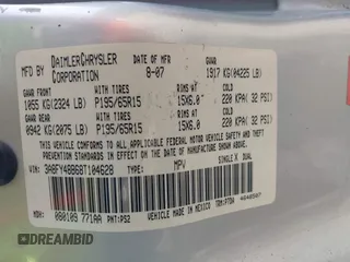 2008 Chrysler PT Cruiser с VIN 3A8FY48B68T104628, выставлен на аукционе IAAI как лот 42273051 с пробегом 113 325 миль миль и . История ставок и продаж доступна на DreamBid. Изображение 9.