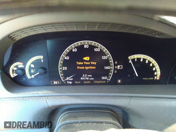 2008 Mercedes-Benz CL-Class V8 with VIN WDDEJ71X18A013018, listed as a IAAI auction lot 33635209 with 99,776 mi miles. Bid and sale history available at carsss.com. Image 7.