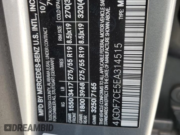 2014 Mercedes-Benz GL 450 z VIN 4JGDF7CE5EA314515, wystawiony jako Copart lot #59105505 z przebiegiem 188 706 mil mil oraz Szkoda całkowita • Salvage title. Historia ofert i sprzedaży dostępna na DreamBid. Obrazek 13.