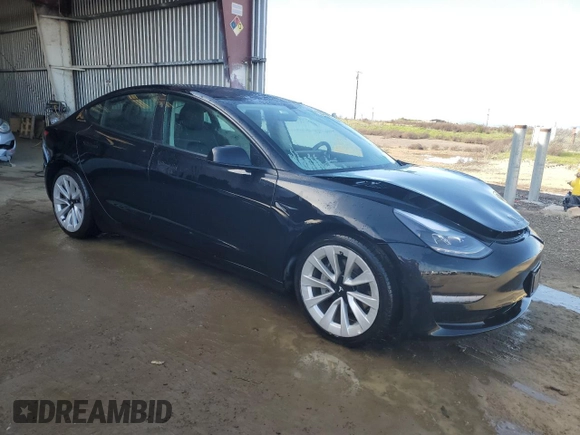 2022 Tesla Model 3 with VIN 5YJ3E1EA2NF190723, listed as a Copart auction lot 46470015 with 108,626 mi miles and Salvage Title. Bid and sale history available at DreamBid. Image 4.