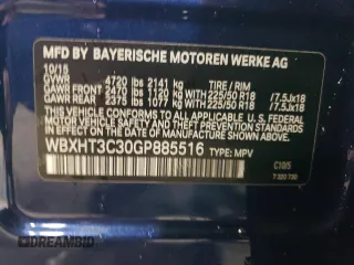 2016 BMW X1 xDrive28i with VIN WBXHT3C30GP885516, listed as a Copart auction lot 47432705 with 60,062 mi miles and Salvage Title. Bid and sale history available at carsss.com. Image 15.