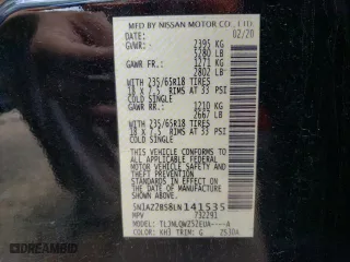 2020 Nissan Murano SV with VIN 5N1AZ2BS8LN141535, listed as a Copart auction lot 41480255 with 70,918 mi miles and Salvage Title. Bid and sale history available at carsss.com. Image 13.