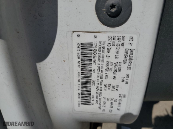 2004 Dodge Dakota SLT with VIN 1D7HL48N94S674827, listed as a Copart auction lot 72969214 with 248,387 mi miles and Salvage Title. Bid and sale history available at carsss.com. Image 12.