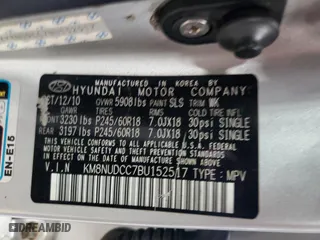 2011 Hyundai Veracruz Limited with VIN KM8NUDCC7BU152517, listed as a Copart auction lot 53604485 with 214,104 mi miles and Clean Title. Bid and sale history available at carsss.com. Image 13.
