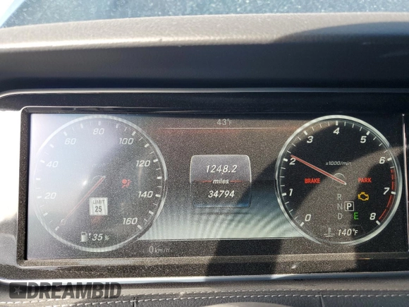 2017 Mercedes-Benz S 550 with VIN WDDXK8CB3HA021330, listed as a Copart auction lot 57105644 with 34,794 mi miles and Salvage Title. Bid and sale history available at DreamBid. Image 9.