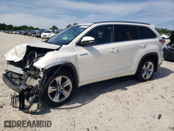 2016 Toyota Highlander Limited with VIN 5TDDCRFH6GS014938, listed as a Copart auction lot 61283725 with 122,063 mi miles and Salvage title. Bid and sale history available at DreamBid. Image 1.