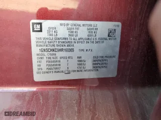 2017 Chevrolet Suburban LT with VIN 1GNSCHKC9HR160365, listed as a Copart auction lot 88454745 with 166,293 mi miles and Salvage Title. Bid and sale history available at carsss.com. Image 12.