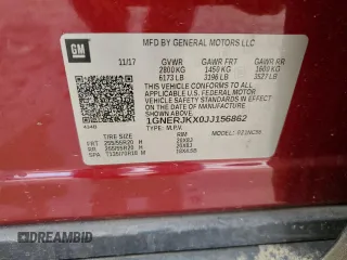 2018 Chevrolet Traverse RS with VIN 1GNERJKX0JJ156862, listed as a Copart auction lot 80392054 with 0 mi miles and Salvage Title. Bid and sale history available at carsss.com. Image 14.