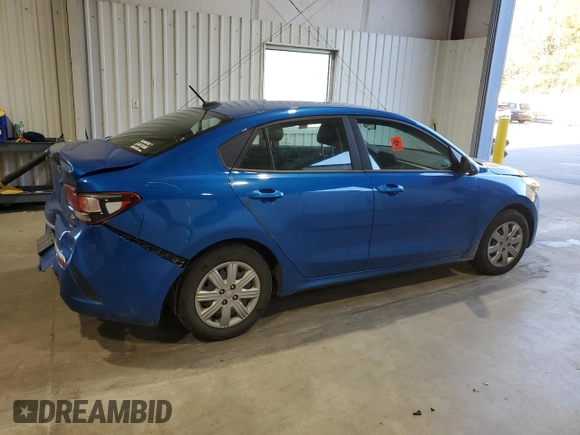 2021 Kia Rio S with VIN 3KPA24ADXME422202, listed as a Copart auction lot 85538434 with 99,138 mi miles and Salvage Title. Bid and sale history available at DreamBid. Image 3.