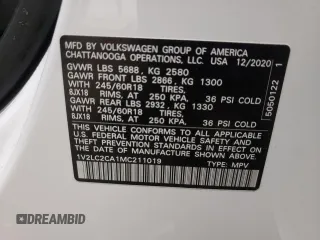 2021 Volkswagen Atlas SE with VIN 1V2LC2CA1MC211019, listed as a Copart auction lot 69629403 with 71,005 mi miles and . Bid and sale history available at DreamBid. Image 15.