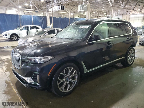 2019 BMW X7 xDrive40i with VIN 5UXCW2C59KL085810, listed as a Copart auction lot 88975505 with 113,891 mi miles and Clean Title. Bid and sale history available at carsss.com. Image 1.