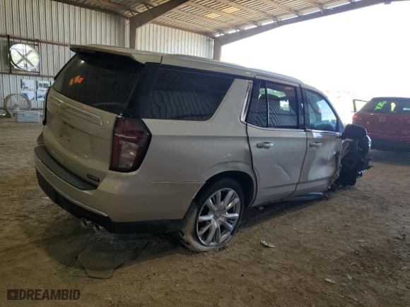 2021 Chevrolet Tahoe High Country with VIN 1GNSCTKL2MR117385, listed as a Copart auction lot 65074284 with 0 mi miles and Salvage Title. Bid and sale history available at carsss.com. Image 3.